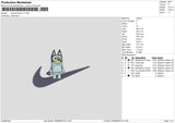 Swoosh Dog 03 Embroidery File 6 sizes