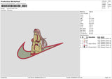 Girl Swoosh 2909 Embroidery File 6 sizes