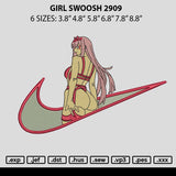 Girl Swoosh 2909 Embroidery File 6 sizes