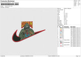 Swoosh Doom Embroidery File 6 size