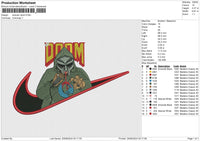 Swoosh Doom Embroidery File 6 size