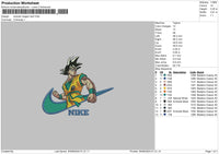 Swoosh Goku 2908 Embroidery File 6 sizes