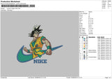 Swoosh Goku 2908 Embroidery File 6 sizes