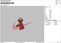 Swoosh Elmo 01 Embroidery File 6 sizes