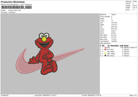 Swoosh Elmo 01 Embroidery File 6 sizes