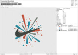 Swoosh firework Embroidery File 6 size