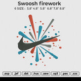 Swoosh firework Embroidery File 6 size