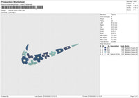 Swoosh Floral 7425 Embroidery File 6 size