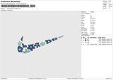 Swoosh Floral 7425 Embroidery File 6 size
