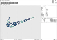 Swoosh Floral 7425 Embroidery File 6 size