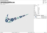 Swoosh Floral 7425 Embroidery File 6 size