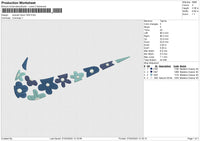 Swoosh Floral 7425 Embroidery File 6 size