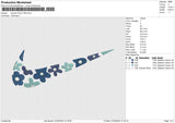 Swoosh Floral 7425 Embroidery File 6 size