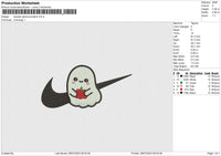 Swoosh Ghost Pumpkin Embroidery File 6 size