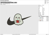 Swoosh Ghost Pumpkin Embroidery File 6 size