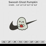 Swoosh Ghost Pumpkin Embroidery File 6 size