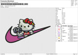 Swoosh Hello kitty Gym Embroidery File 6 size