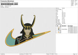 Swoosh Loki Embroidery File 6 size