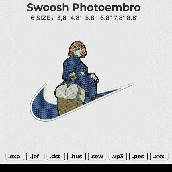 Swoosh Photoembro Embroidery File 6 size