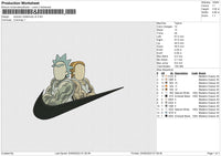 Swoosh Rick & Morty v2 Embroidery File 6 size