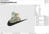 Swoosh Rick & Morty v2 Embroidery File 6 size