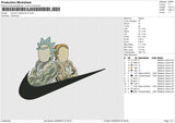 Swoosh Rick & Morty v2 Embroidery File 6 size