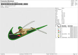 Swoosh Roronoa Zoro x Embroidery File 6 size