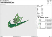 Swoosh sceptile Embroidery File 6 size