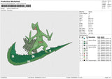 Swoosh sceptile Embroidery File 6 size