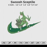 Swoosh sceptile Embroidery File 6 size