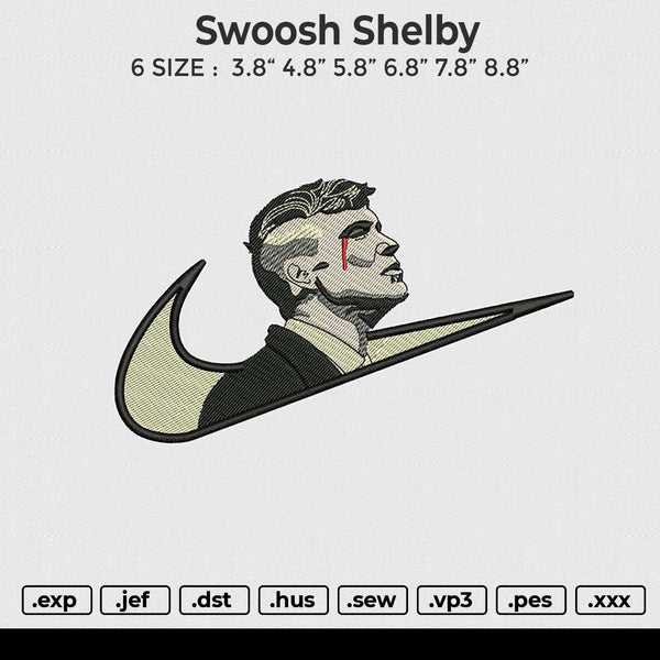 Swoosh Shelby Embroidery File 6 size