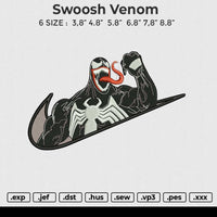 Swoosh Venom Embroidery File 6 size