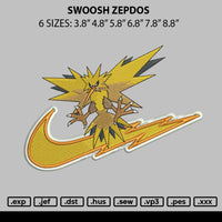 Swoosh Zepdos Embroidery File 6 sizes