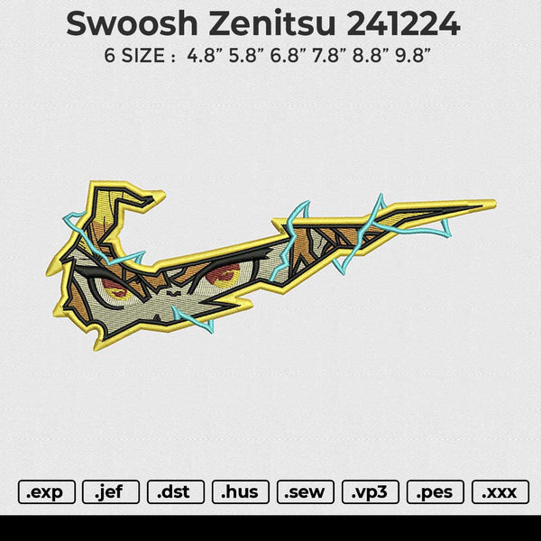 Swoosh Zenitsu 241224 Embroidery File 6 size