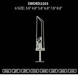 Sword2203 Embroidery File 6 sizes