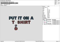 Shirttext 01 Embroidery File 6 sizes