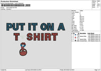 Shirttext 01 Embroidery File 6 sizes