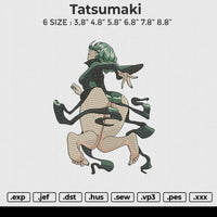 Tatsumaki Embroidery File 6 size