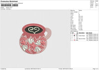 Teacup Embroidery File 6 size