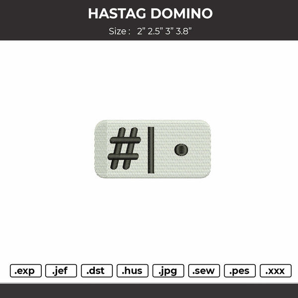 Hastag Domino Embroidery Machine File