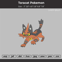 Toracat Pokemon Embroidery File