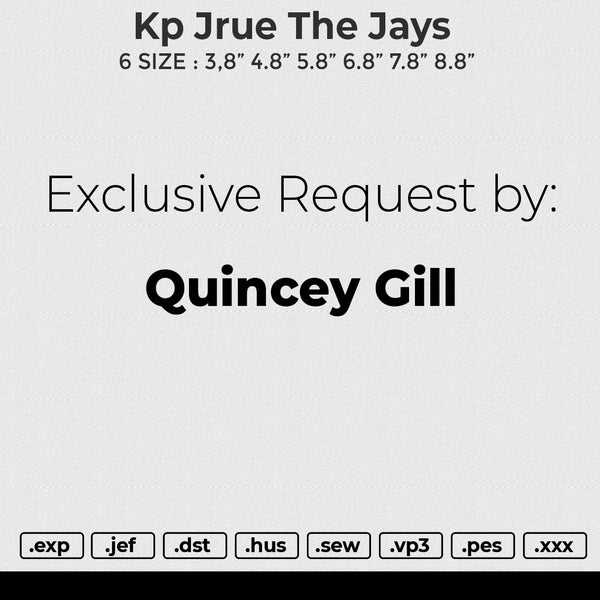 Kp Jrue The Jays Embroidery File 6 size