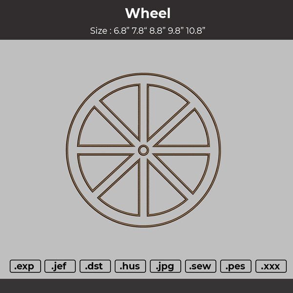 Wheel Embroidery File 5 sizes