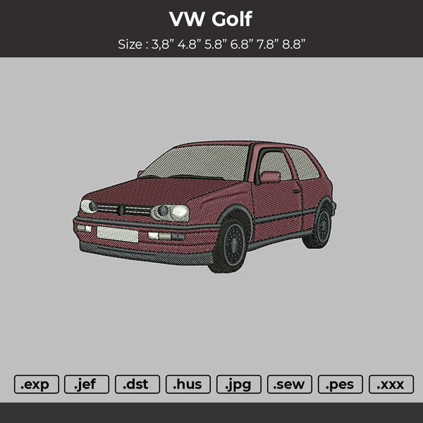 VW Golf MK3 Embroidery File