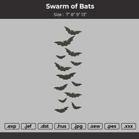 Swarm of bats Embroidery File