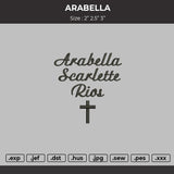 Arabelatext Embroidery File 6 sizes