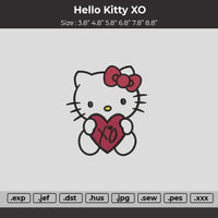 Hello Kitty XO Embroidery Files