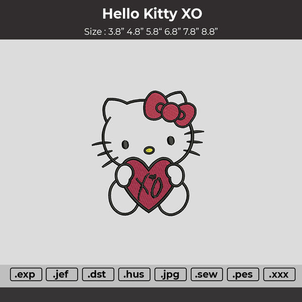 Hello Kitty XO Embroidery Files