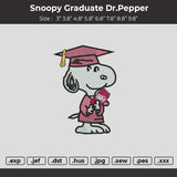 Snoopy Graduate Dr Pepper Embroidery File