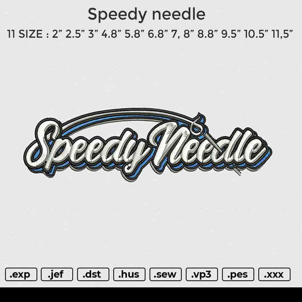 Speedy Needle Embroidery File 6 size